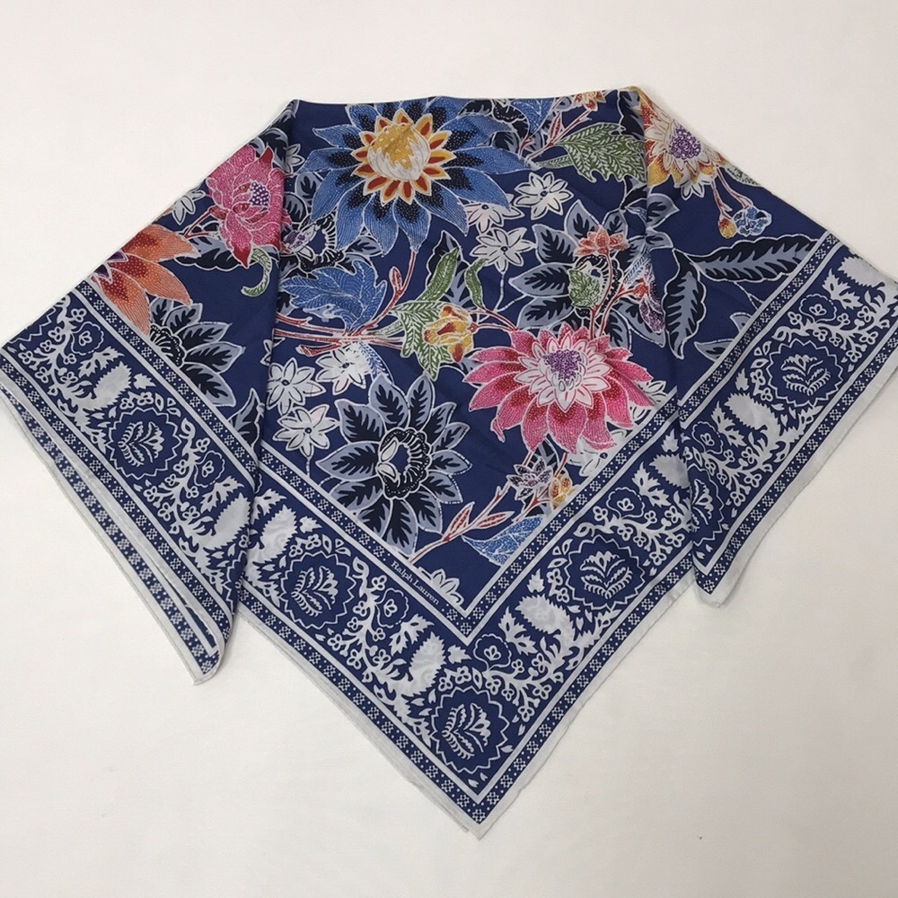 Ralph Lauren Floral Patterned Scarf - Picture 1 of 7